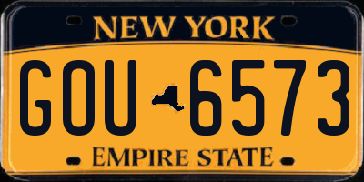 NY license plate GOU6573