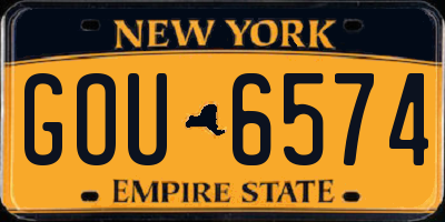 NY license plate GOU6574