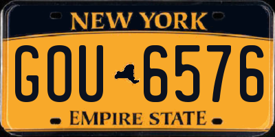 NY license plate GOU6576