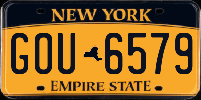 NY license plate GOU6579