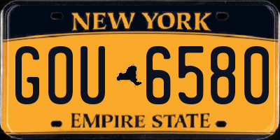 NY license plate GOU6580