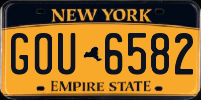NY license plate GOU6582