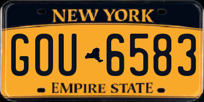 NY license plate GOU6583