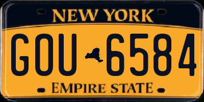 NY license plate GOU6584