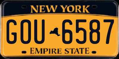 NY license plate GOU6587