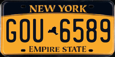 NY license plate GOU6589