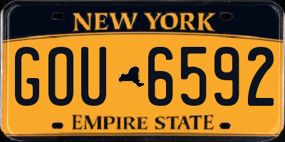NY license plate GOU6592