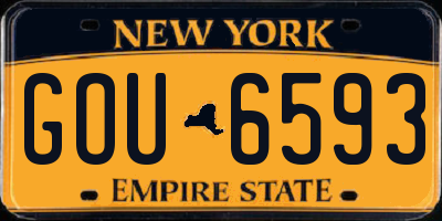 NY license plate GOU6593