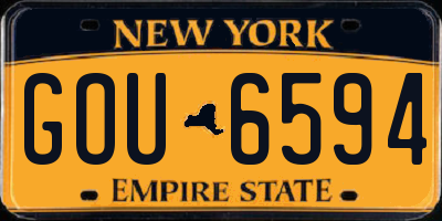 NY license plate GOU6594