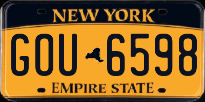 NY license plate GOU6598