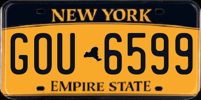 NY license plate GOU6599