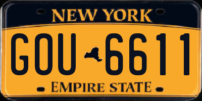 NY license plate GOU6611