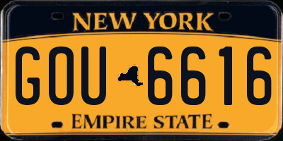 NY license plate GOU6616