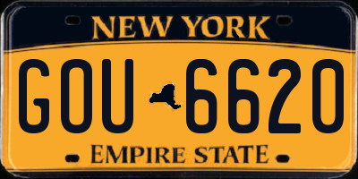NY license plate GOU6620