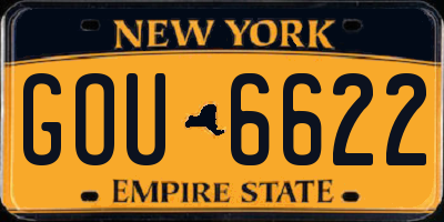 NY license plate GOU6622