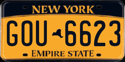 NY license plate GOU6623