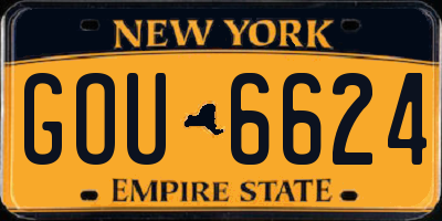 NY license plate GOU6624