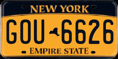 NY license plate GOU6626