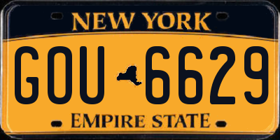 NY license plate GOU6629