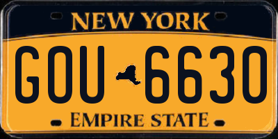 NY license plate GOU6630