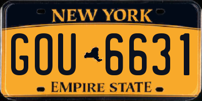 NY license plate GOU6631