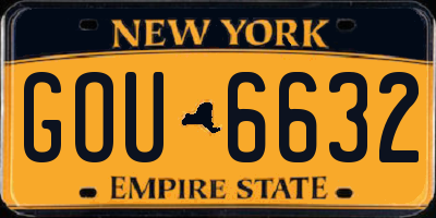 NY license plate GOU6632