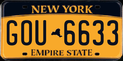 NY license plate GOU6633