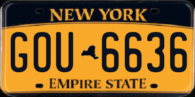 NY license plate GOU6636