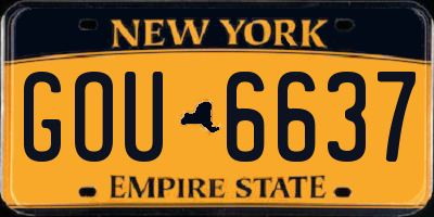 NY license plate GOU6637
