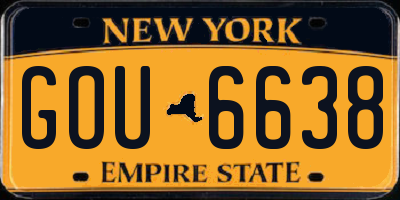 NY license plate GOU6638