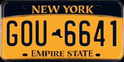 NY license plate GOU6641