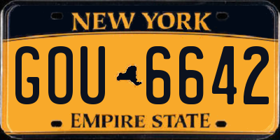 NY license plate GOU6642