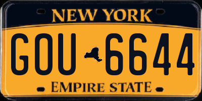 NY license plate GOU6644