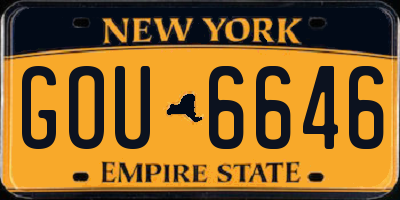 NY license plate GOU6646
