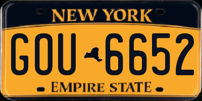 NY license plate GOU6652