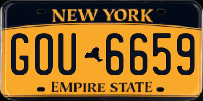 NY license plate GOU6659