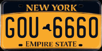 NY license plate GOU6660