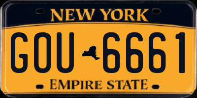 NY license plate GOU6661