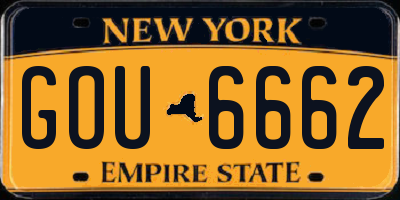 NY license plate GOU6662