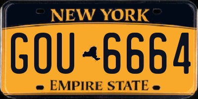NY license plate GOU6664