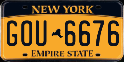 NY license plate GOU6676