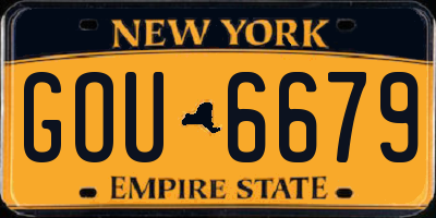 NY license plate GOU6679