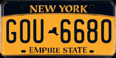 NY license plate GOU6680