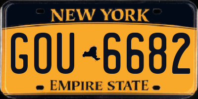 NY license plate GOU6682