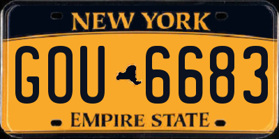 NY license plate GOU6683