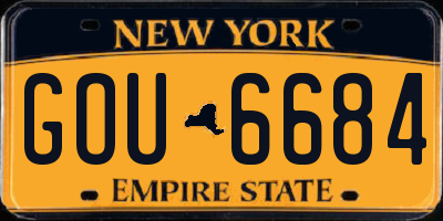 NY license plate GOU6684