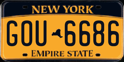 NY license plate GOU6686