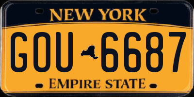 NY license plate GOU6687