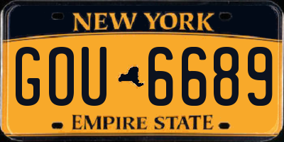NY license plate GOU6689