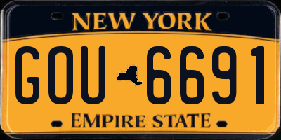NY license plate GOU6691